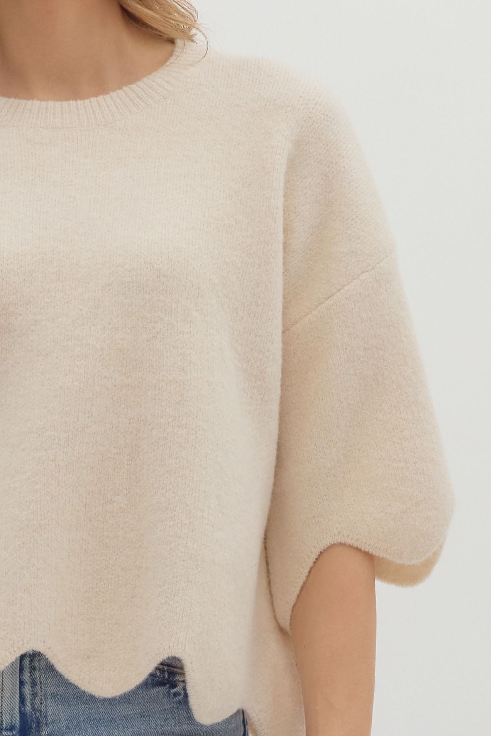Cream Cozy Days Sweater ENTRO