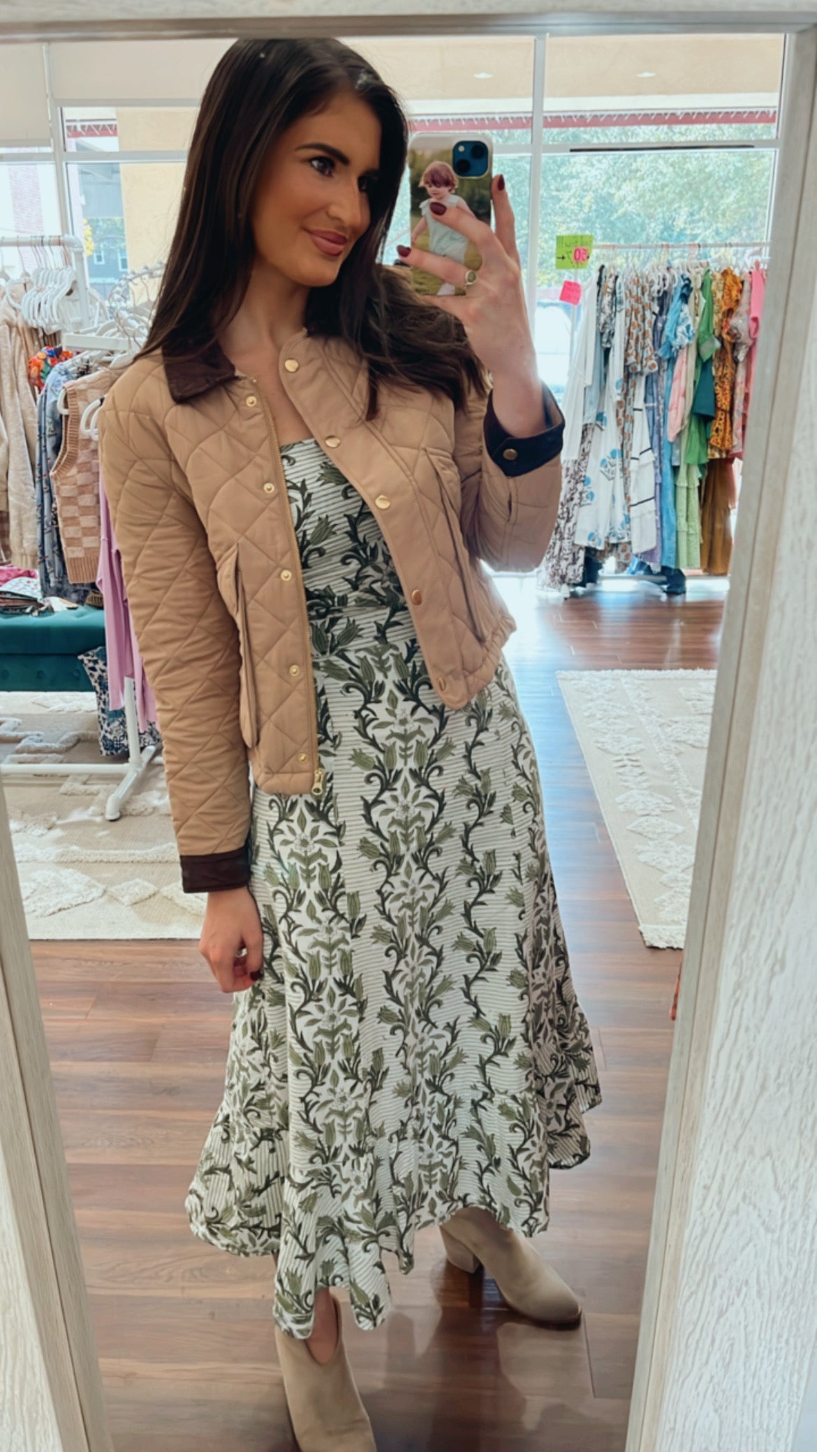 Quilted Barn Jacket Camel