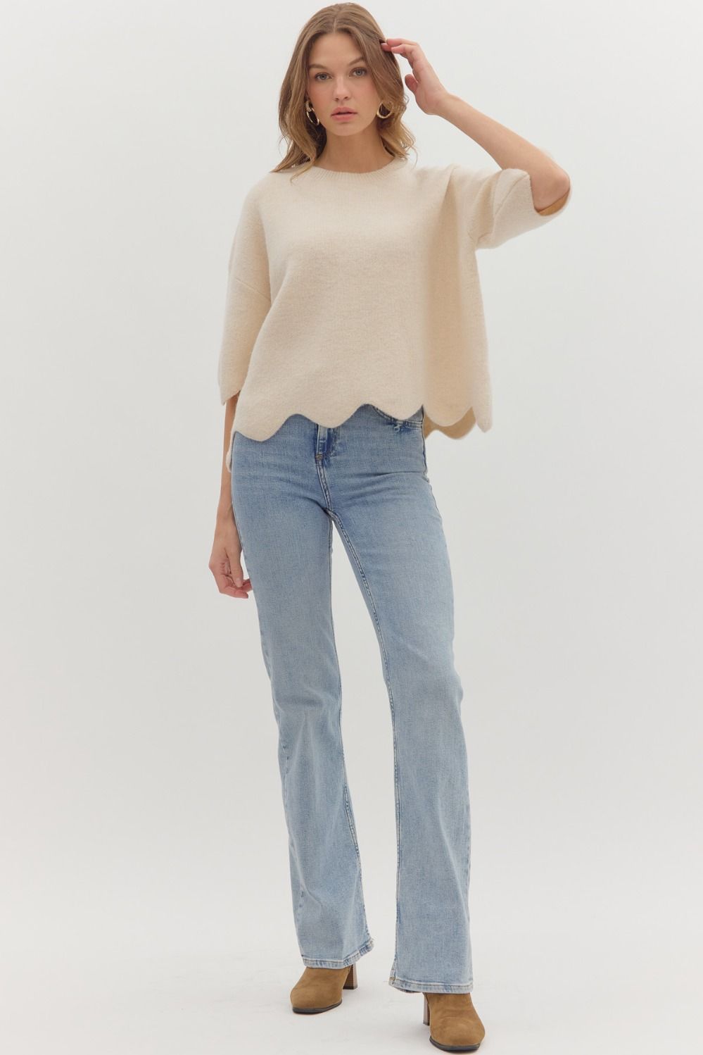 Cream Cozy Days Sweater ENTRO