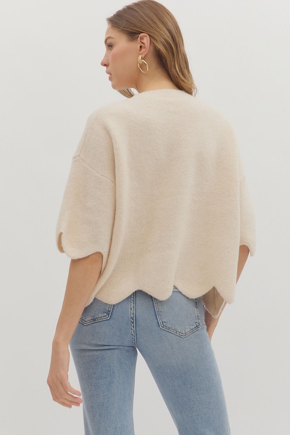 Cream Cozy Days Sweater ENTRO