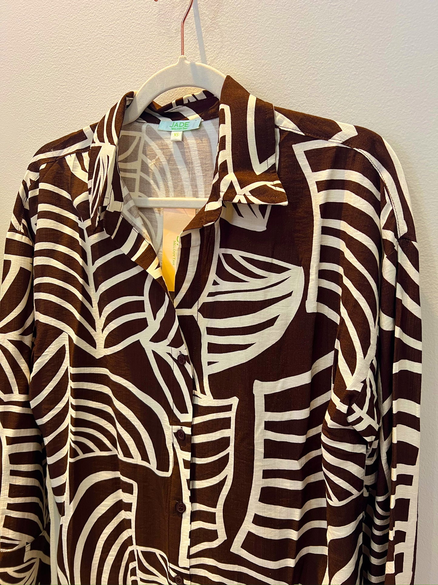 Brown Ferns Blouse Jade