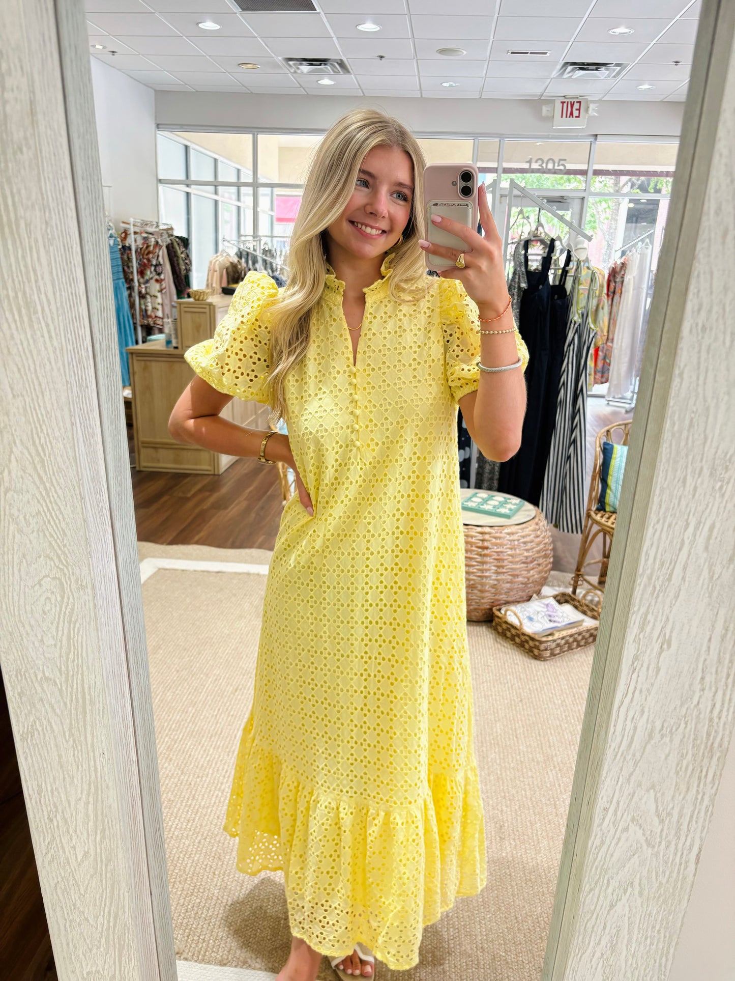 Butter Yellow Eyelet Maxi