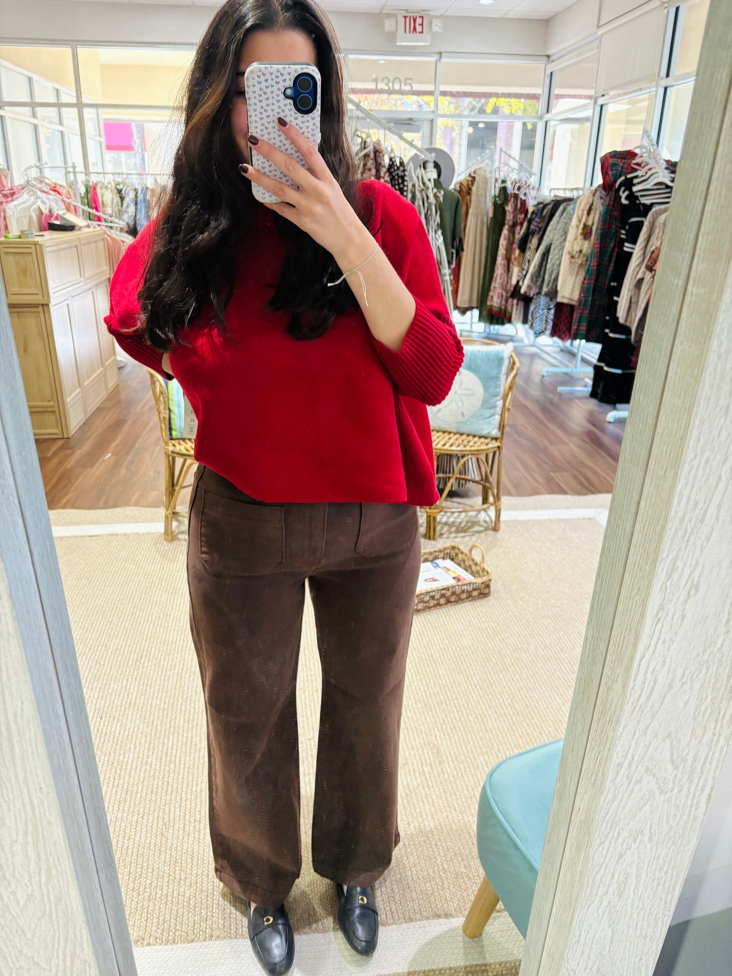 Chocolate Brown Patch Pocket Jeans