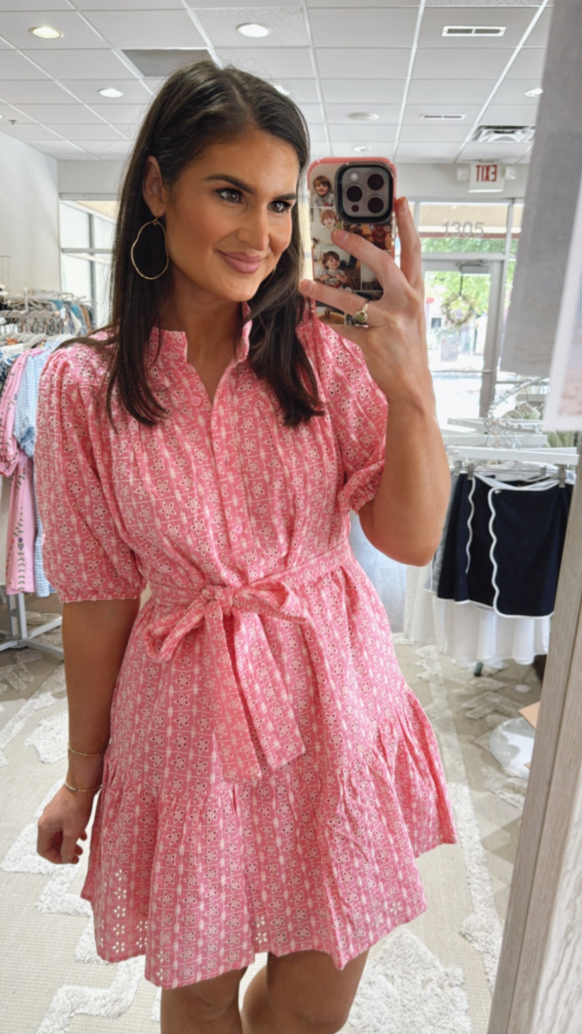 Pink Eyelet Dress Joy Joy