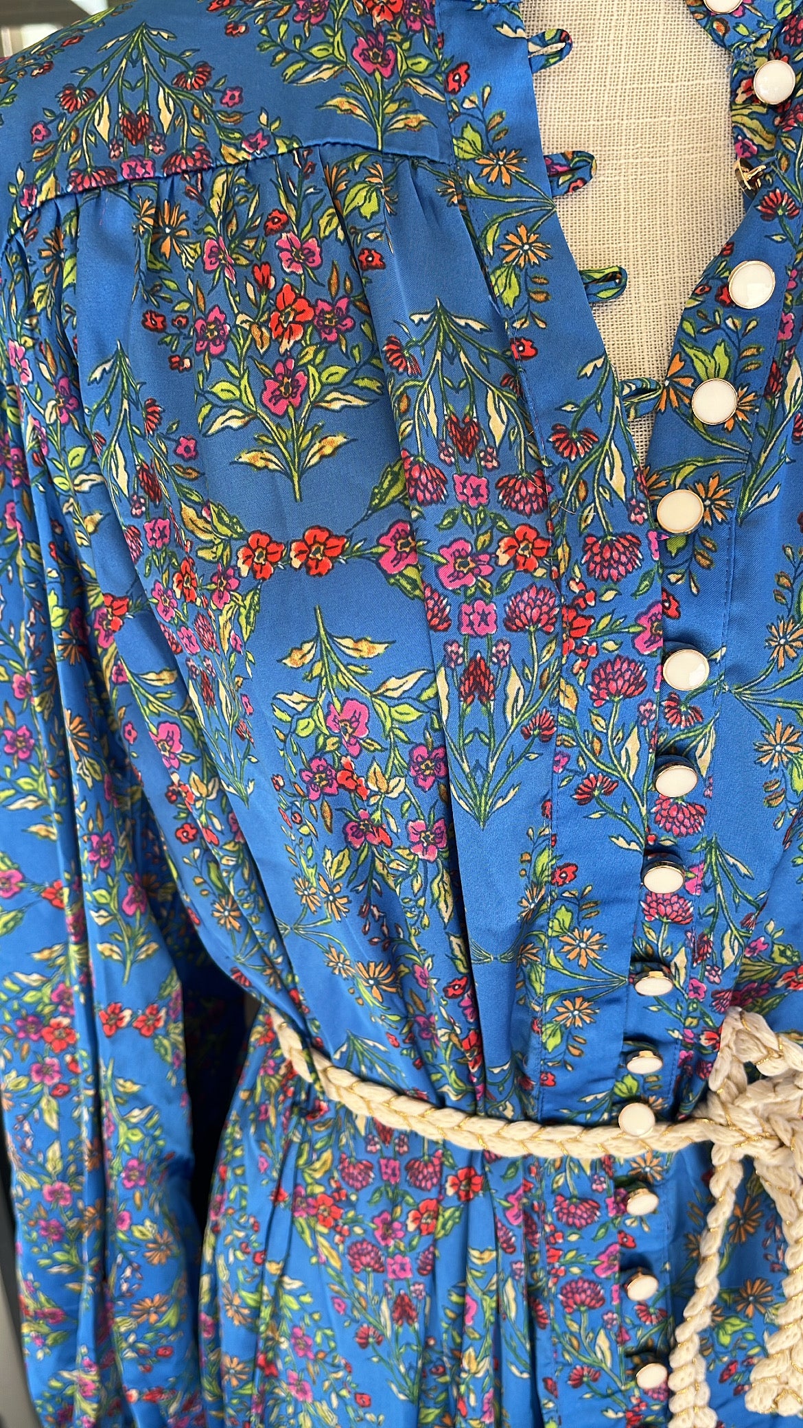 Satin Floral Maxi Blue