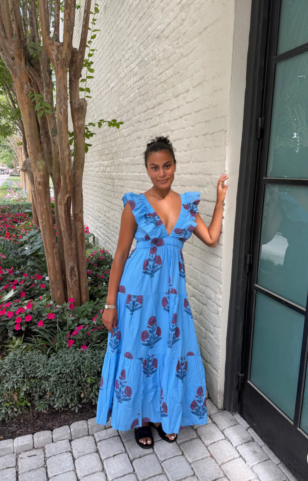 Savannah Dress Painted Poppy Sky