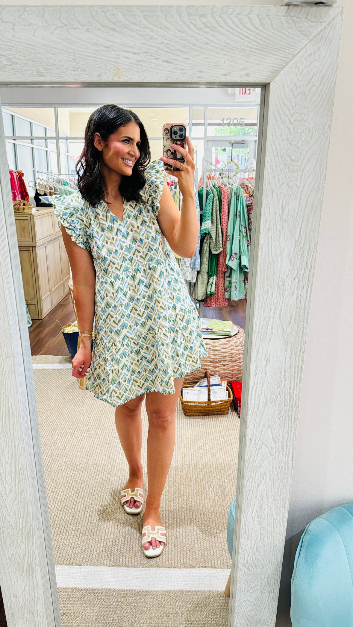 Green Blue Teardrop Dress THML