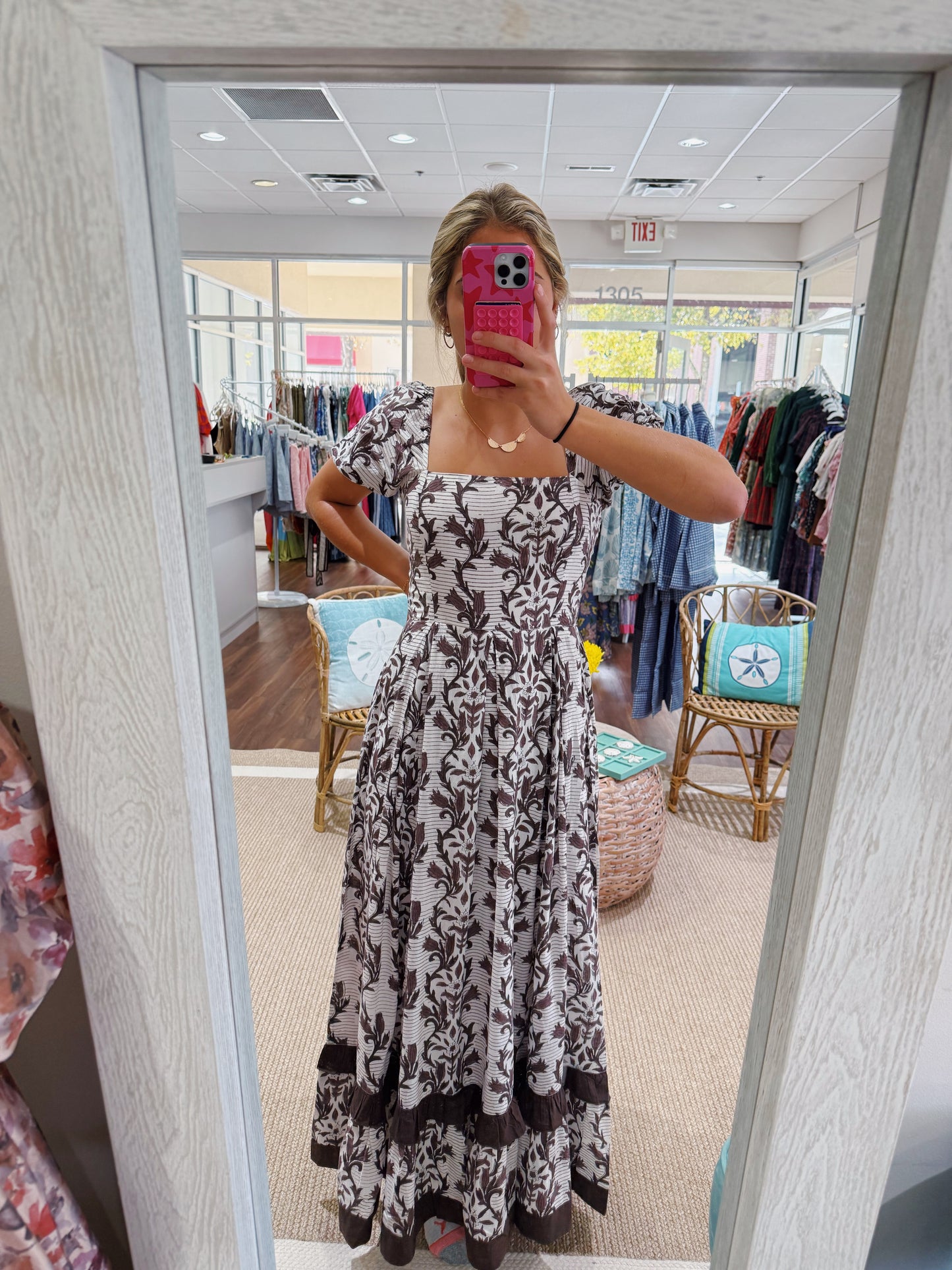 Chakeris Brown Vine Abigail Dress