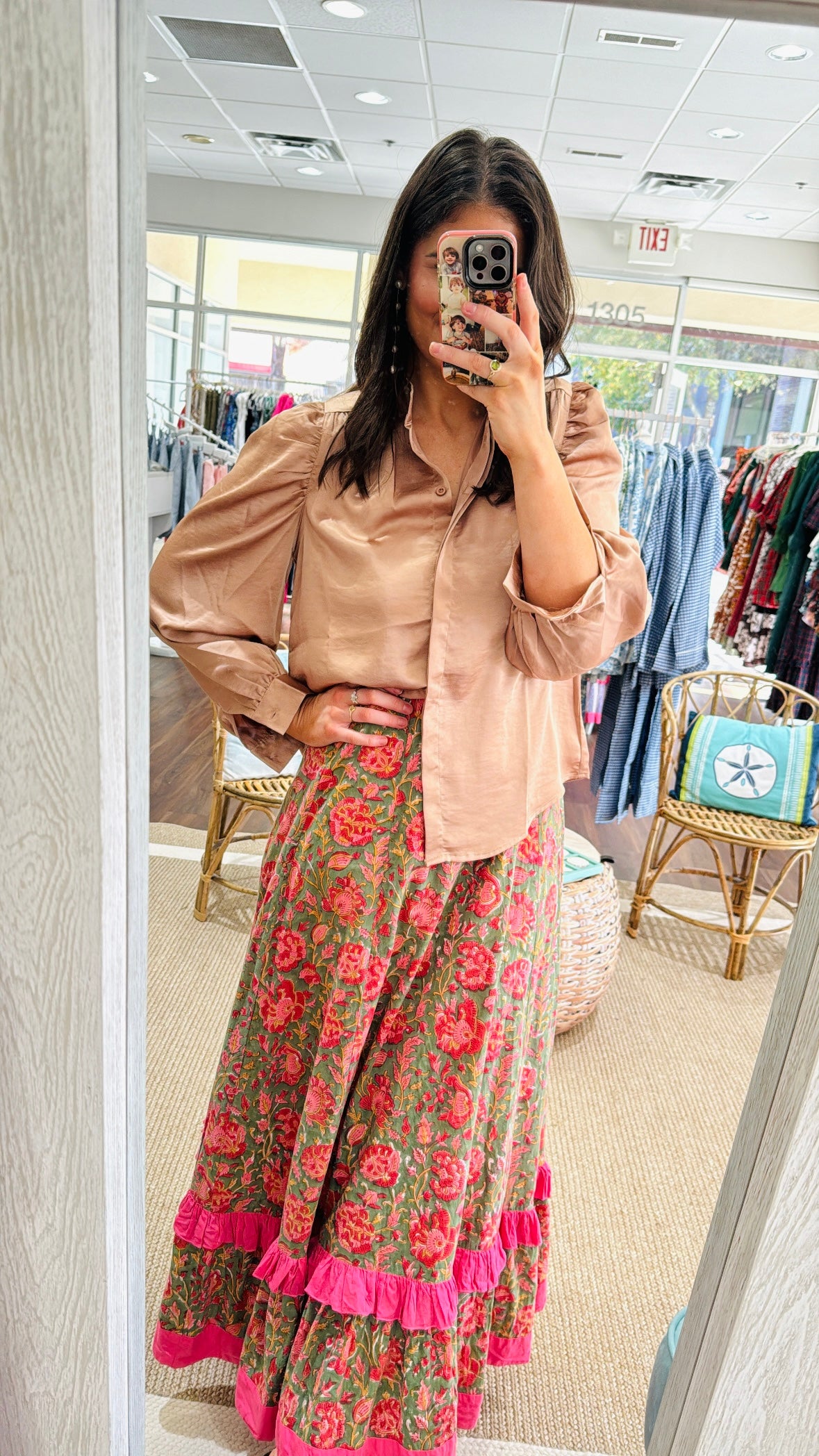 Champagne Satin Blouse Jade