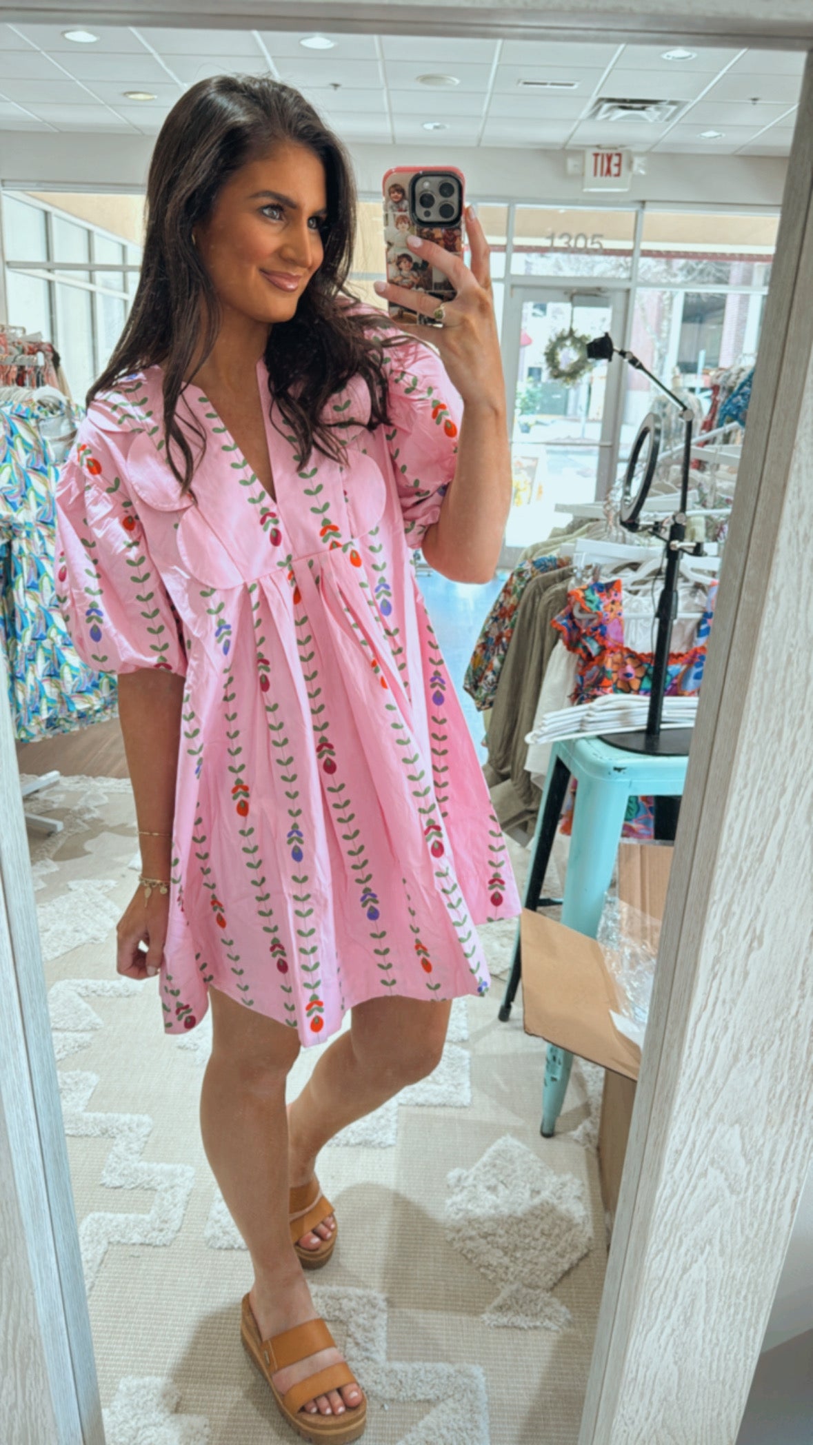 Pink Vine Mini Dress