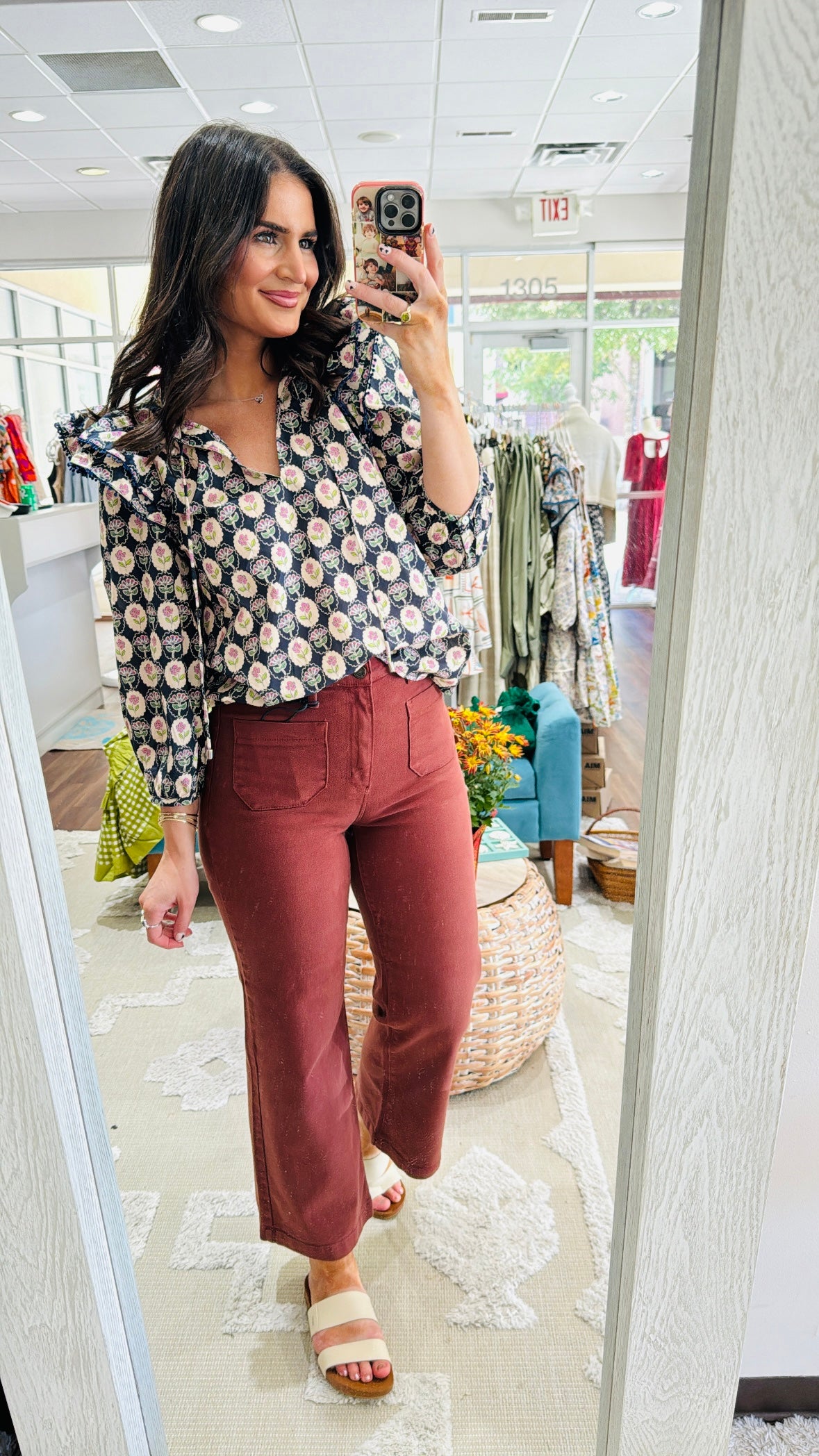 Patch Pocket Jeans Bronze