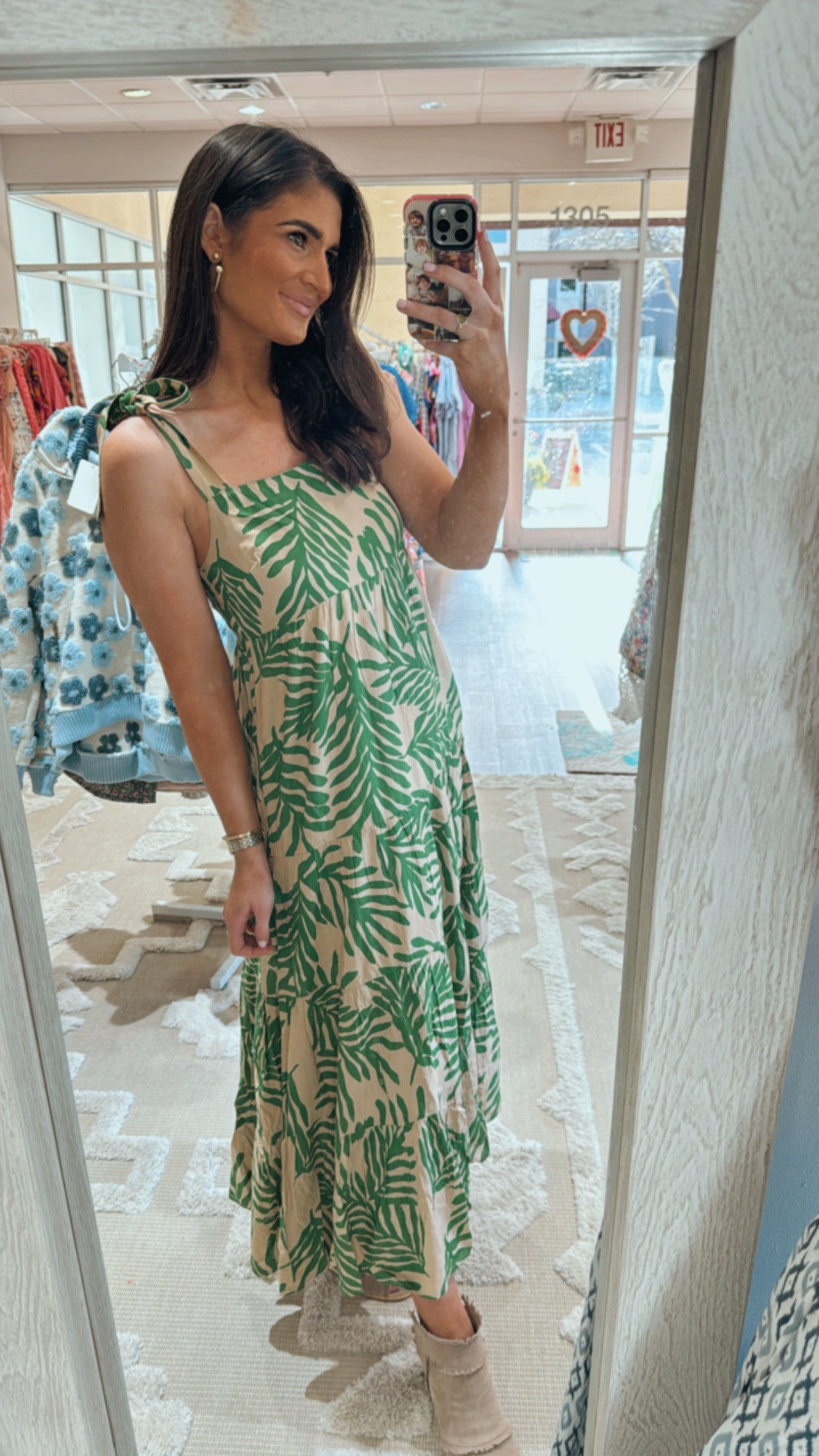Green Palm Leaf Maxi THML Sweetgrass and Sand Dollars Boutique Green Palm Leaf Maxi THML Sweetgrass and Sand Dollars Boutique