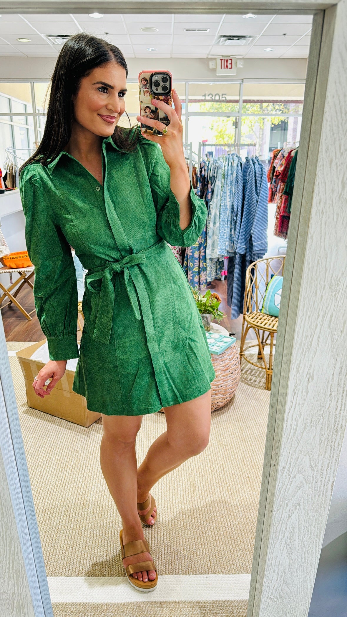 Green Corduroy Dress Jade Green Corduroy Dress Jade