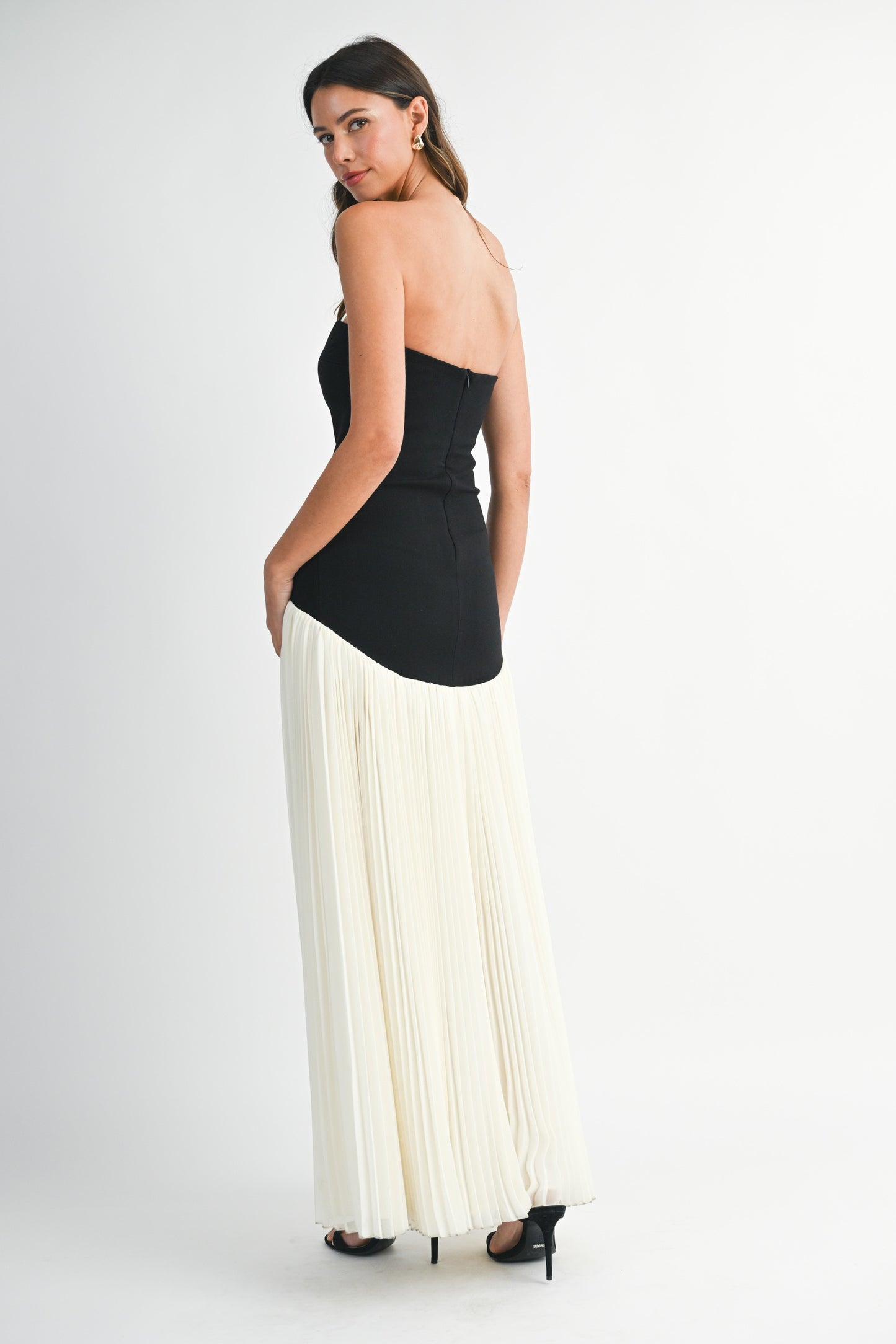 Celine Drop Waist Pleated Dress