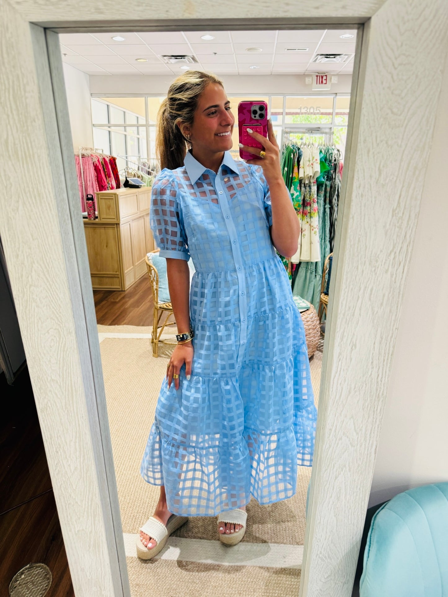 Blue Check Jade Dress