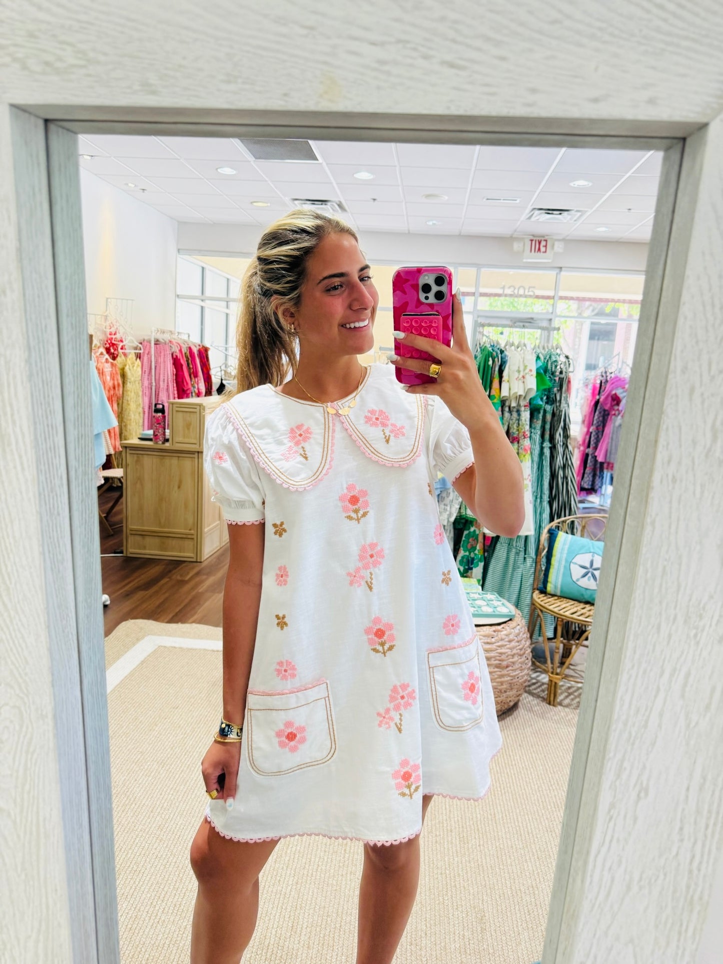 Mable Pink Peter Pan Dress