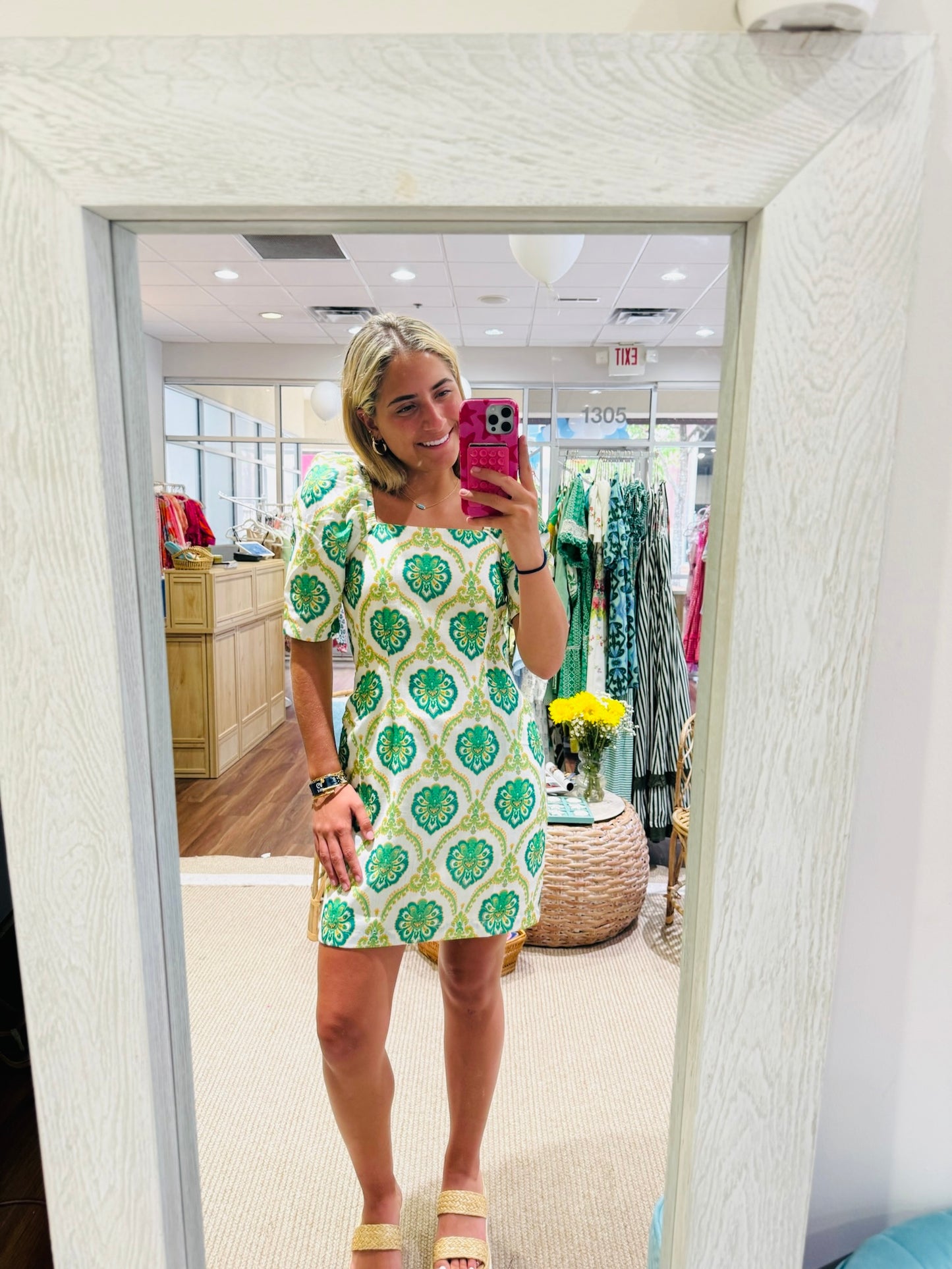 Green Medallion Dress Jade