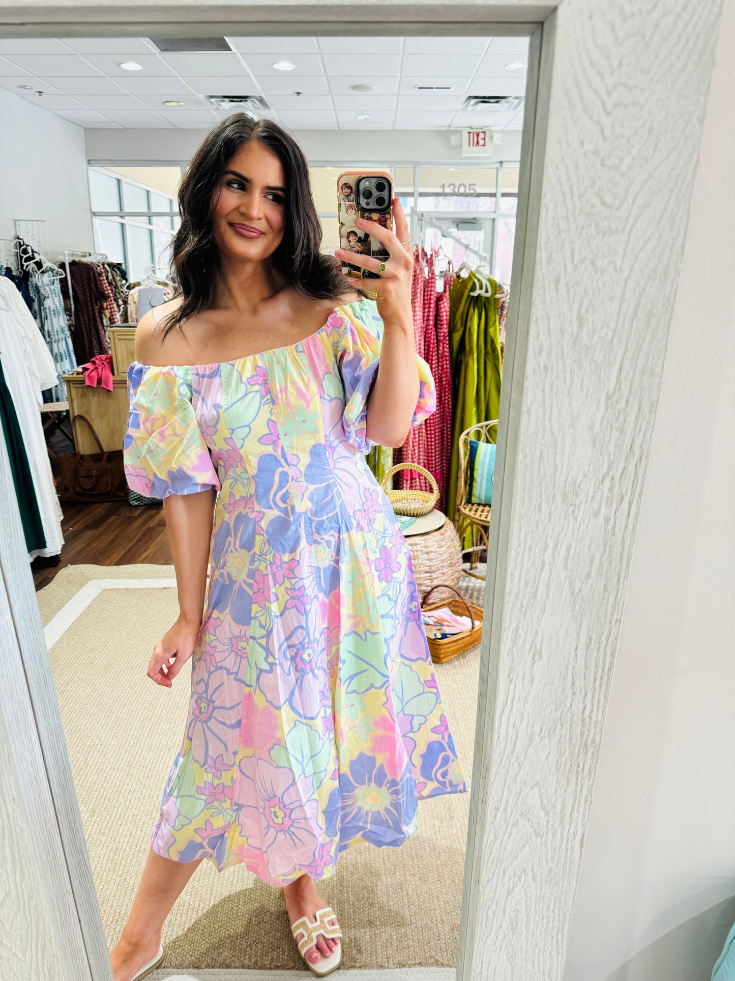 Springtime Floral Off The Shoulder Dress Karlie