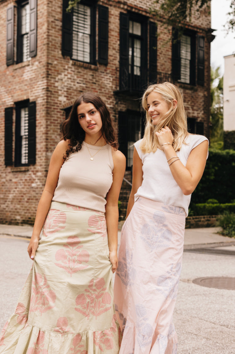 Mary Hope Skirt Tan/Pink