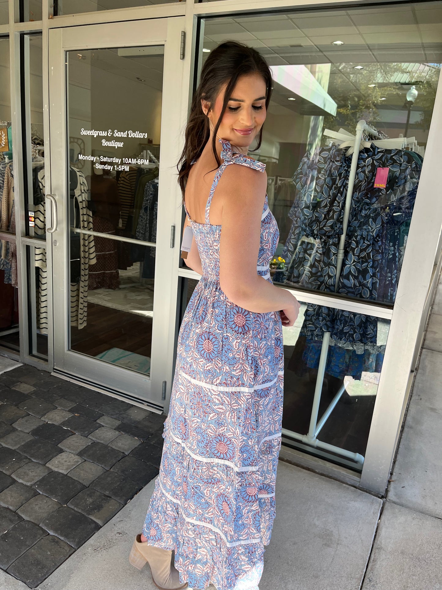 Ella Dress Blue Sunflower