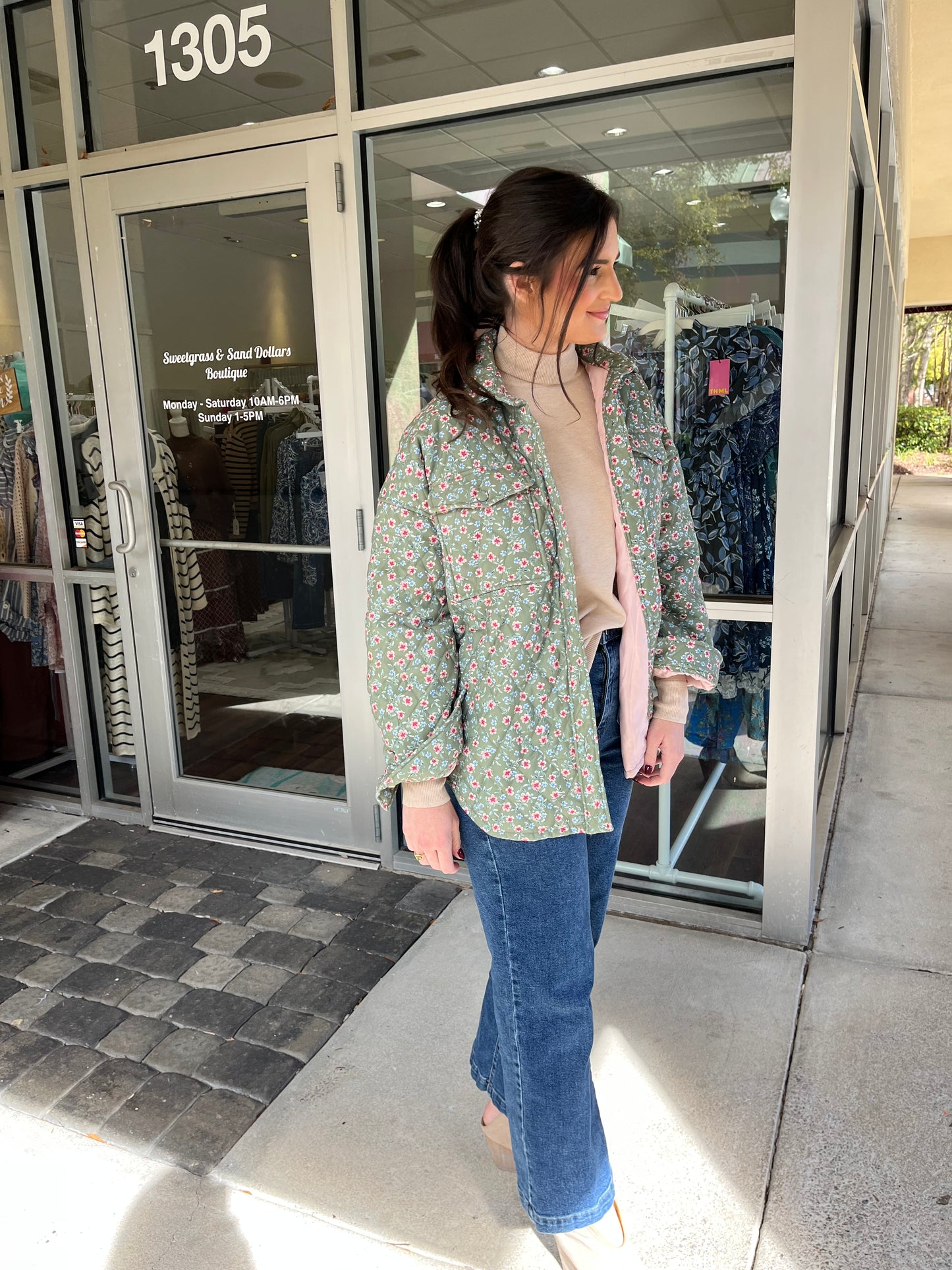 Ditzy Floral Quilted Shacket