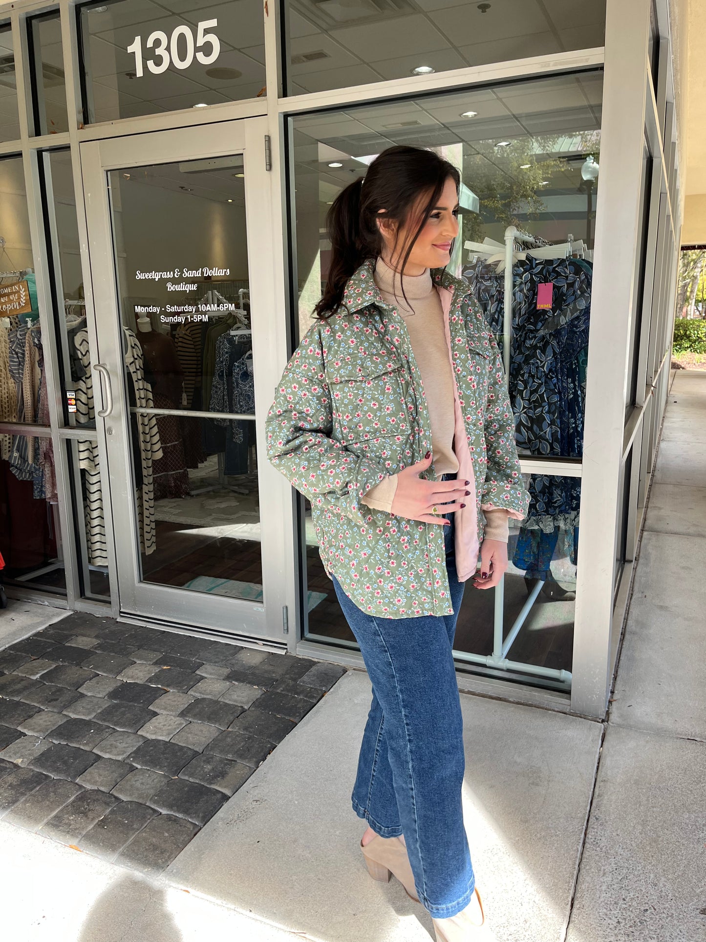 Ditzy Floral Quilted Shacket
