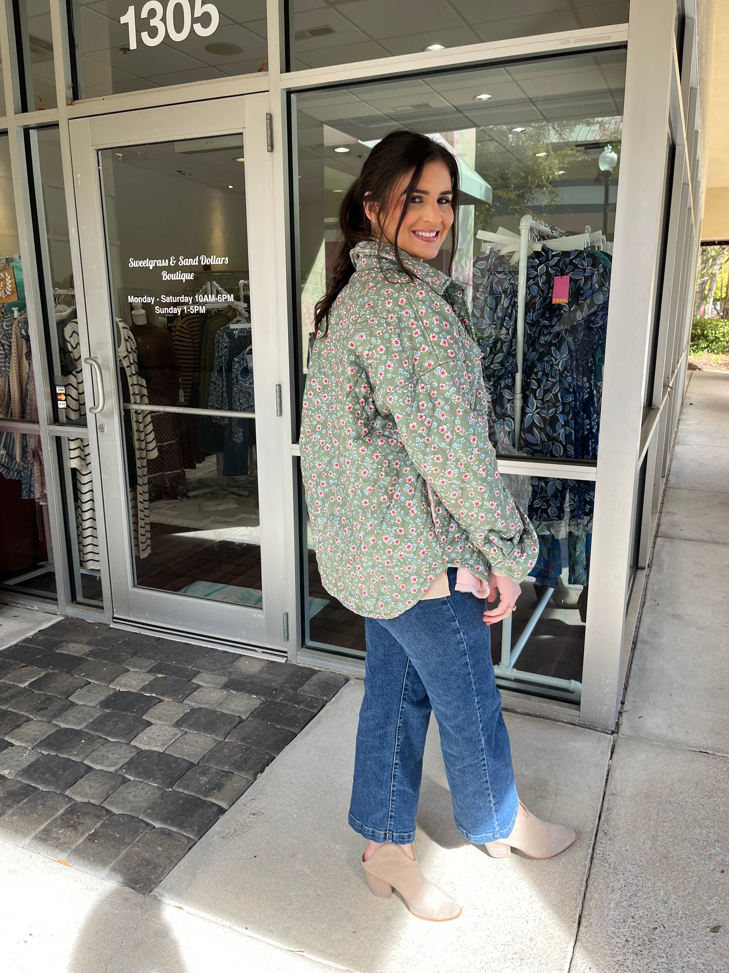 Ditzy Floral Quilted Shacket