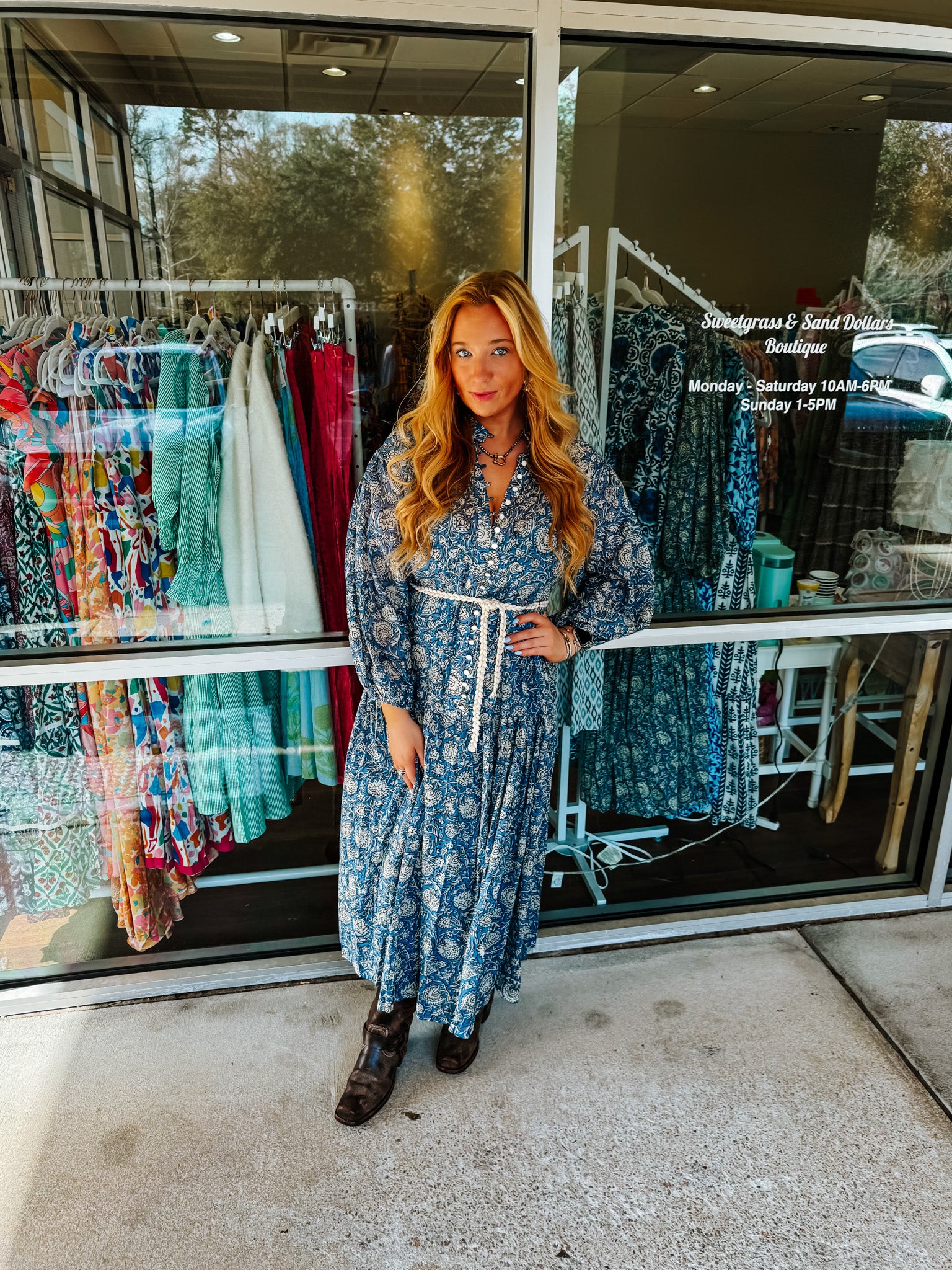 Vintage Rope Tie Dress Blue – Sweetgrass and Sand Dollars Boutique