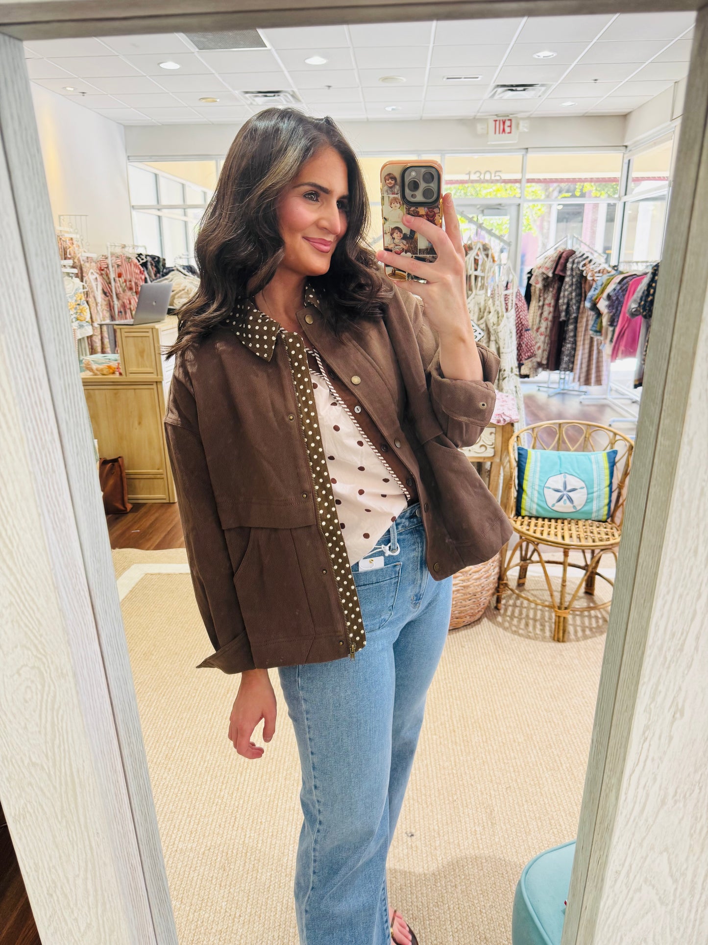 Brown Polka Dot Jacket