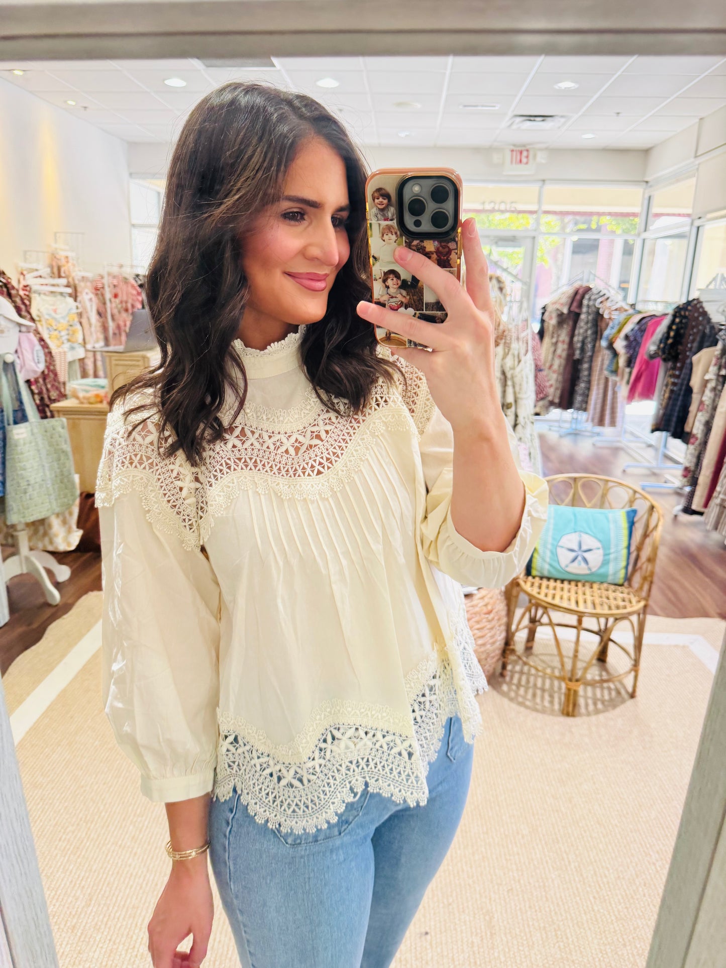 Cream Lace Top