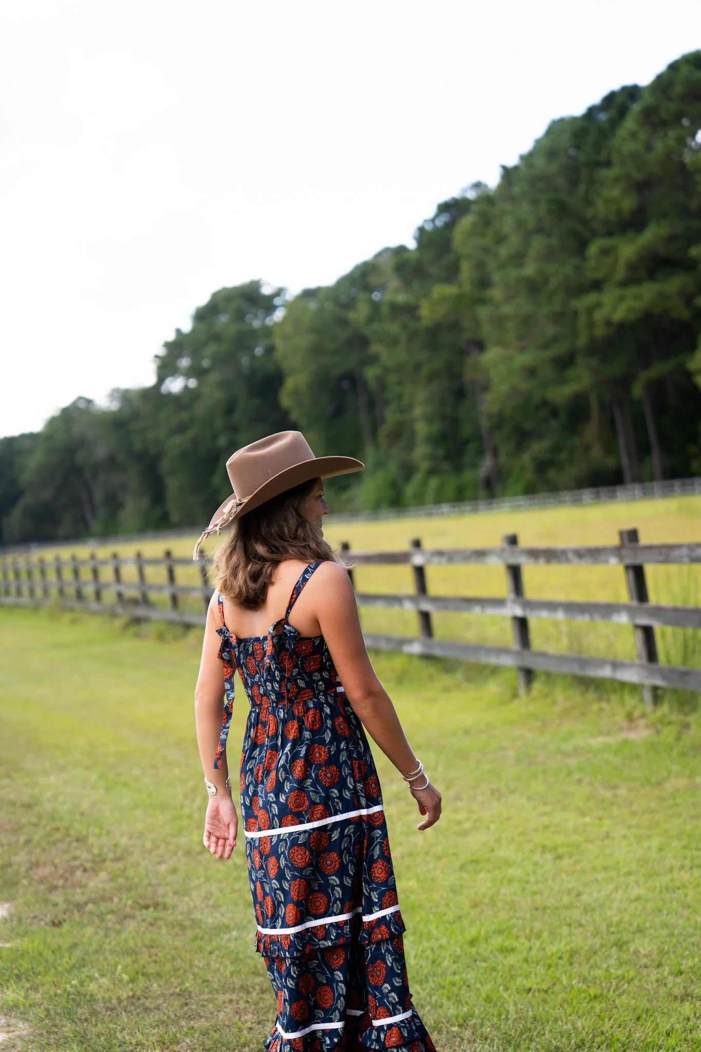 Ella Dress Navy Rust