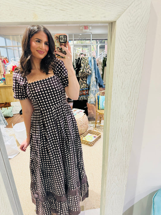 Abigail Maxi Brown Check