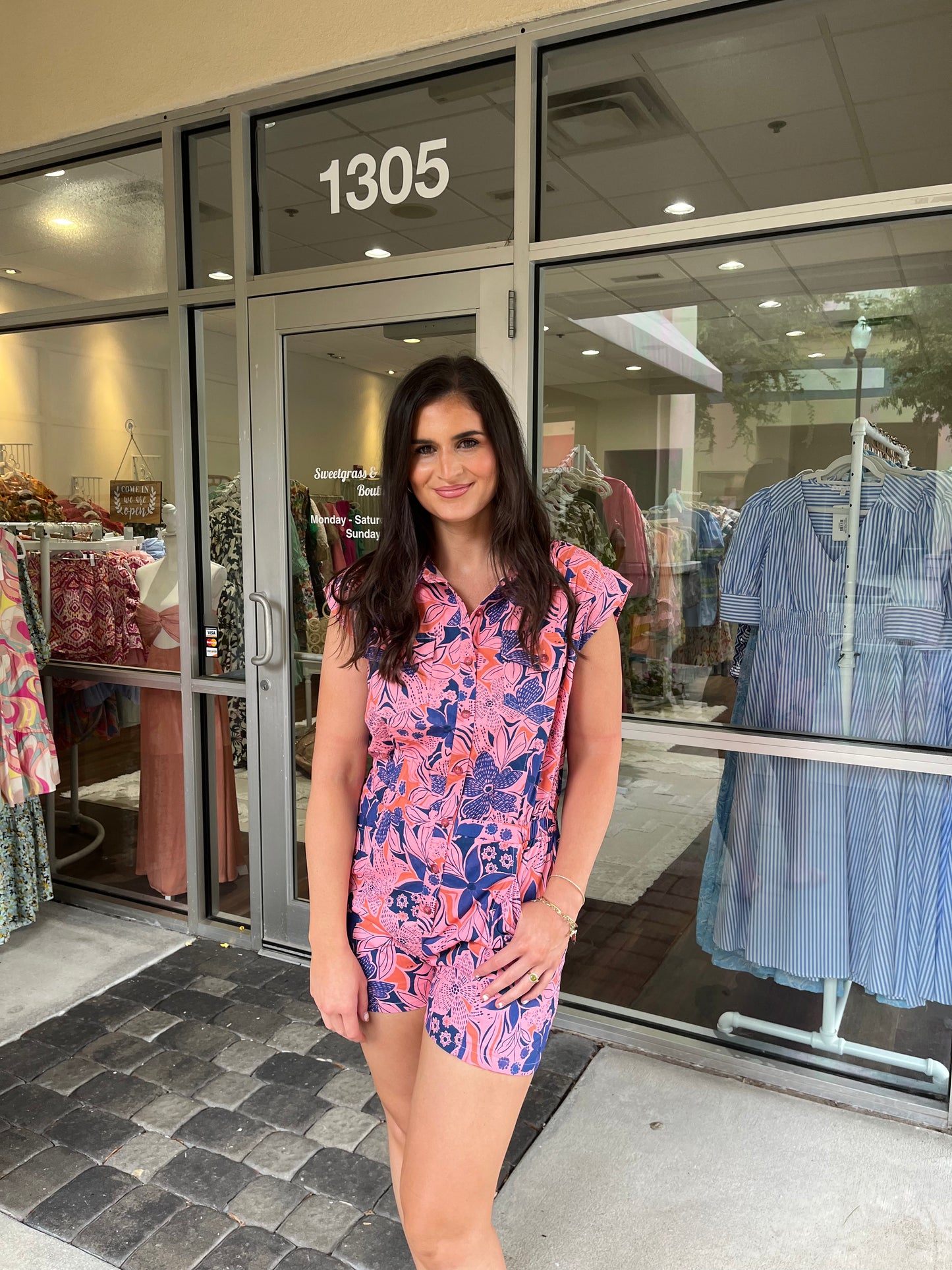 Floral Utility Romper