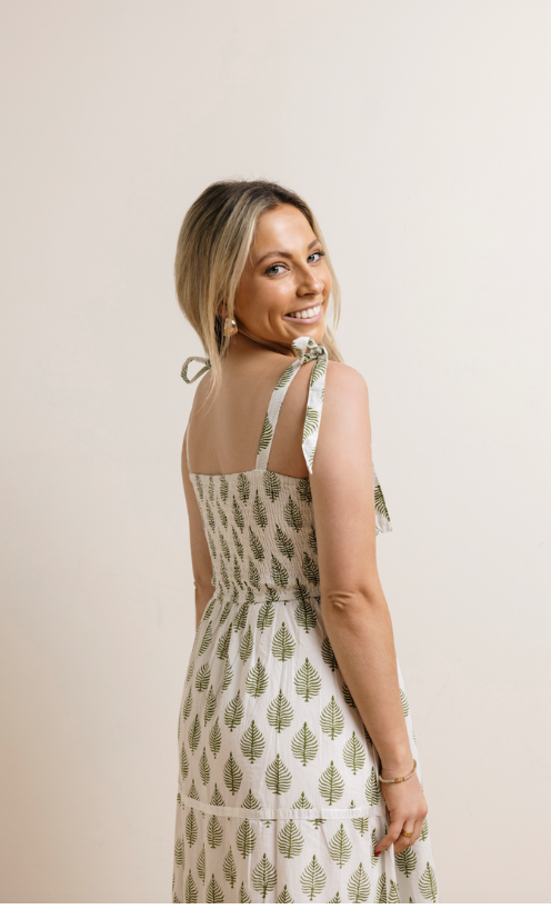 Ella Dress Sage Palm