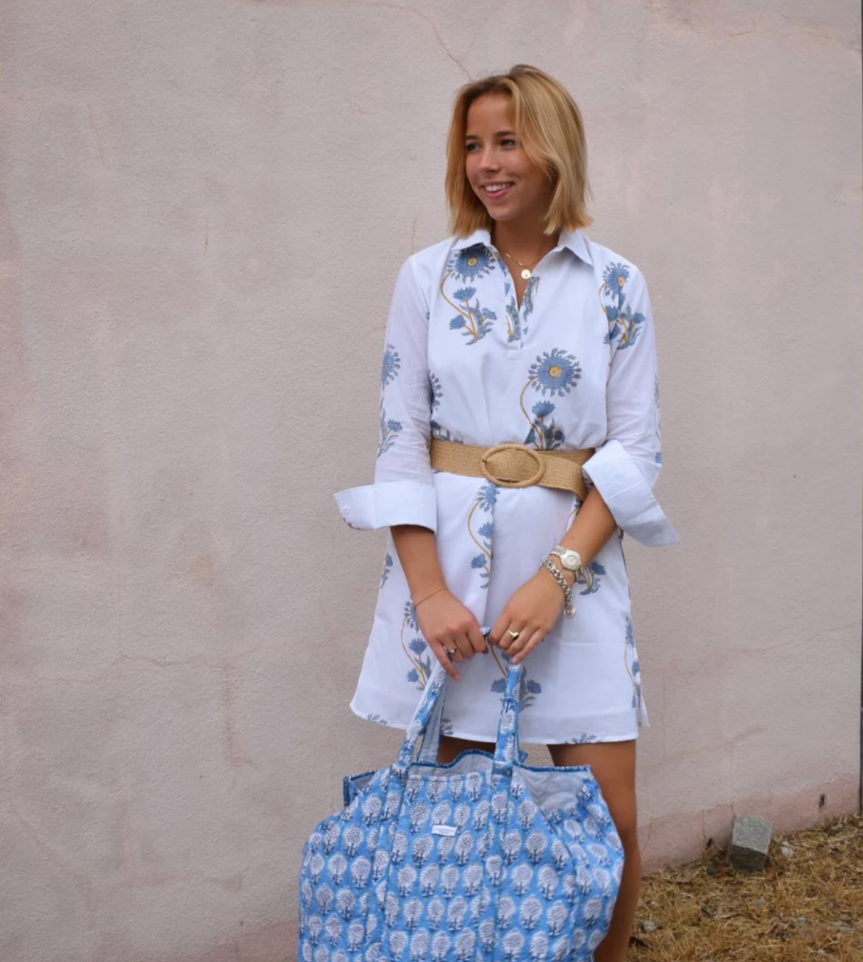 Darren Mini Dress Blue Wildflower