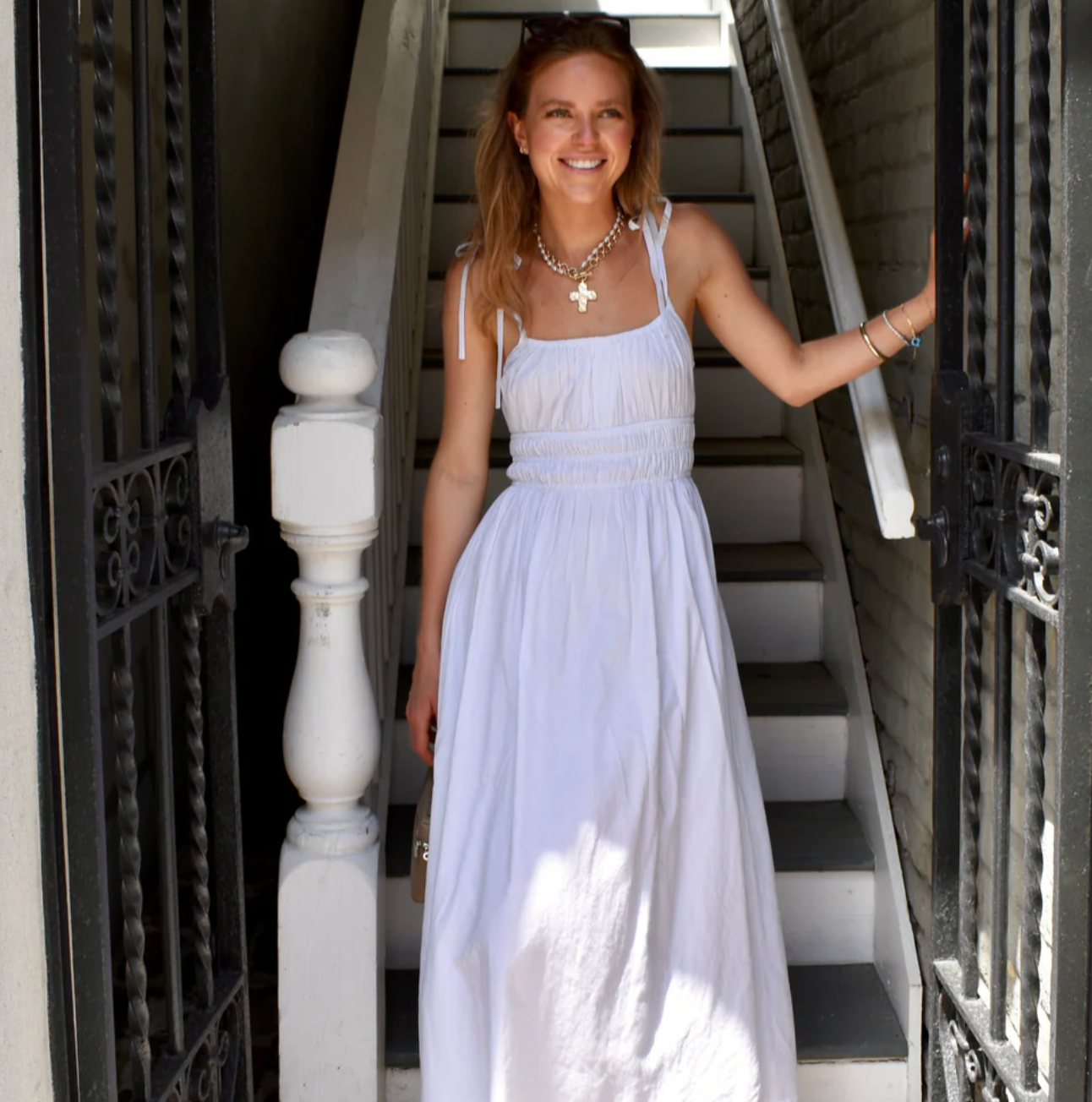 Sally Midi Dress White