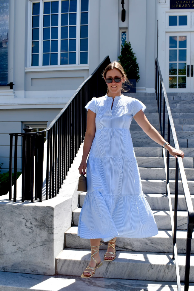 Folly Maxi Blue Seersucker