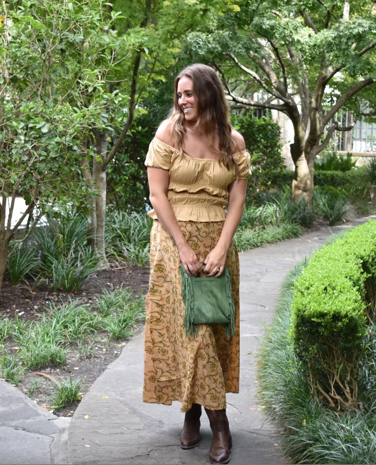 Hanley Midi Skirt Caramel Vine