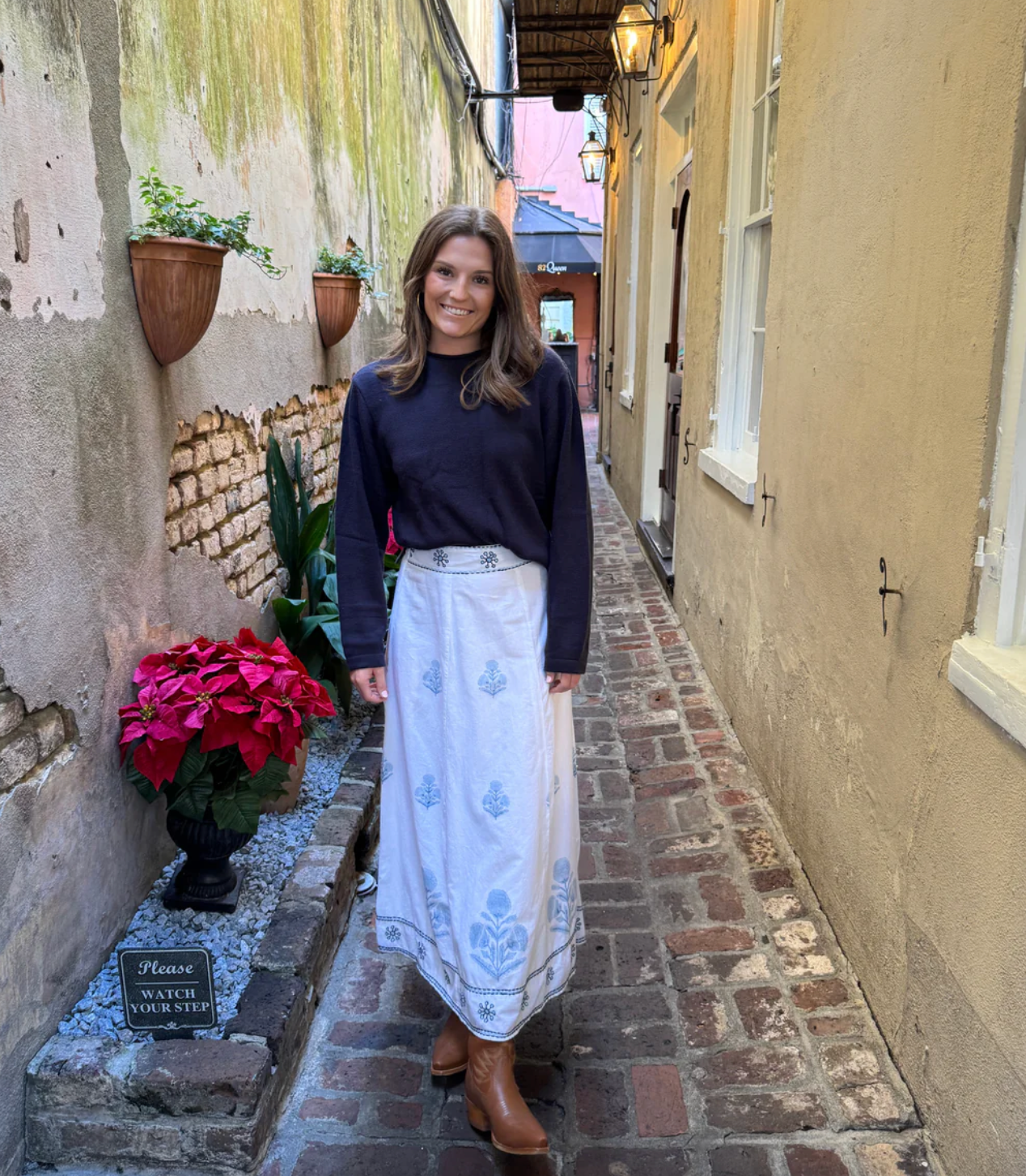 Hanley Skirt Blue Petite Flower