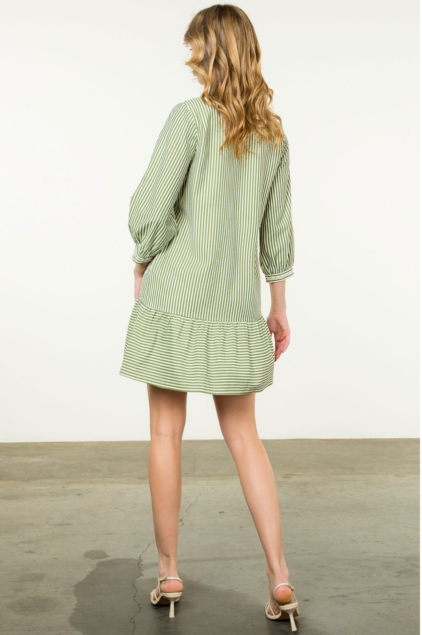 Nichole Dress Green Stripe