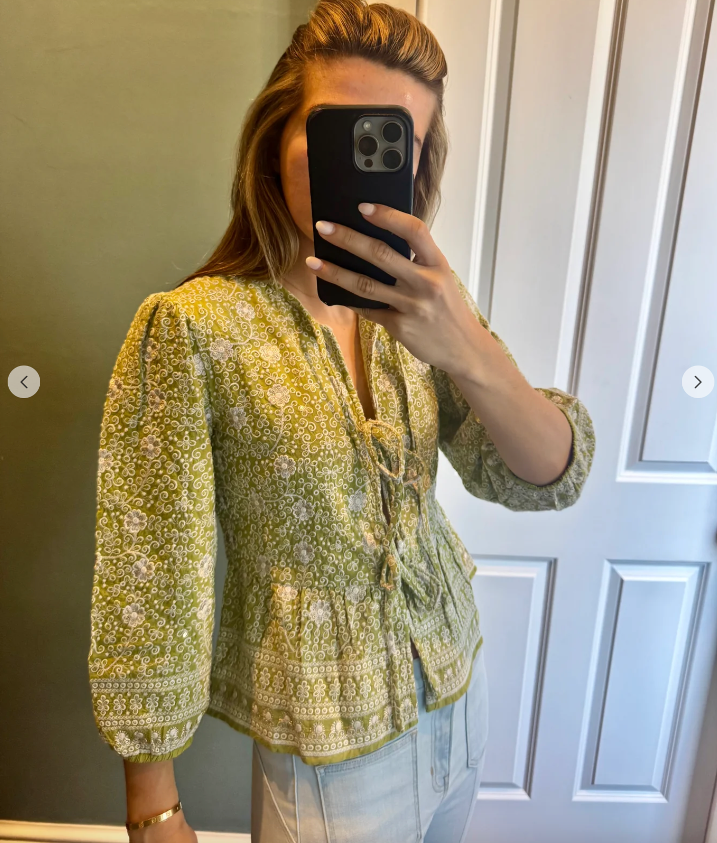 Green Embellish Brooke Top