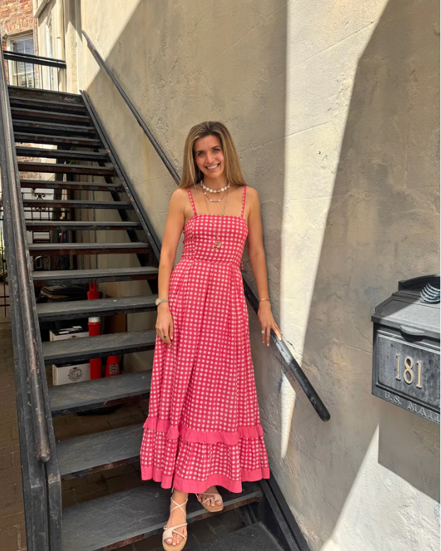 Hot Pink Check Abigail Dress