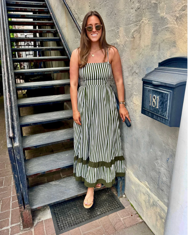 Green Stripe Abigail Maxi