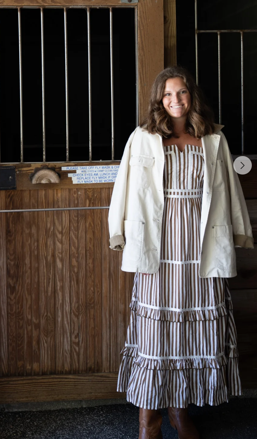 Ella Maxi Brown Stripe
