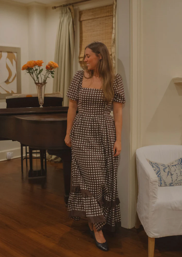 Abigail Maxi Brown Check