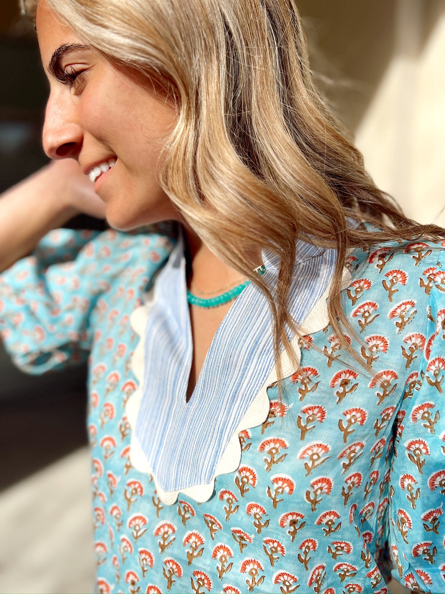 Amanda Top Blue Floral