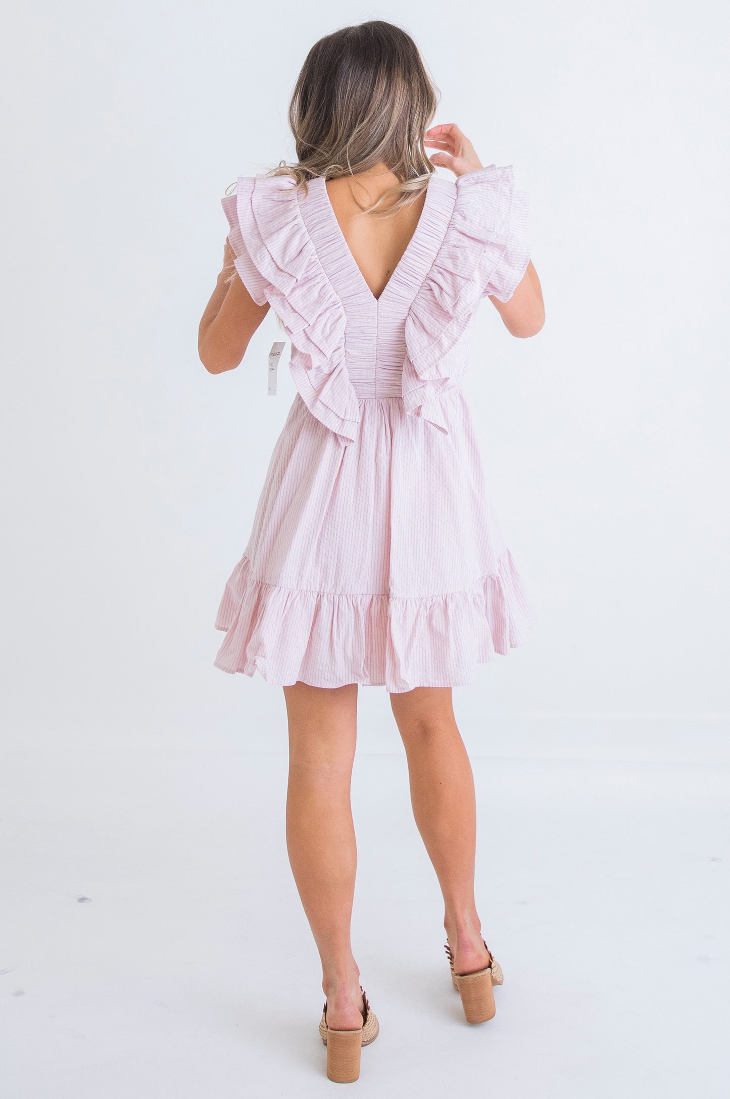 Seersucker Ruffle Dress