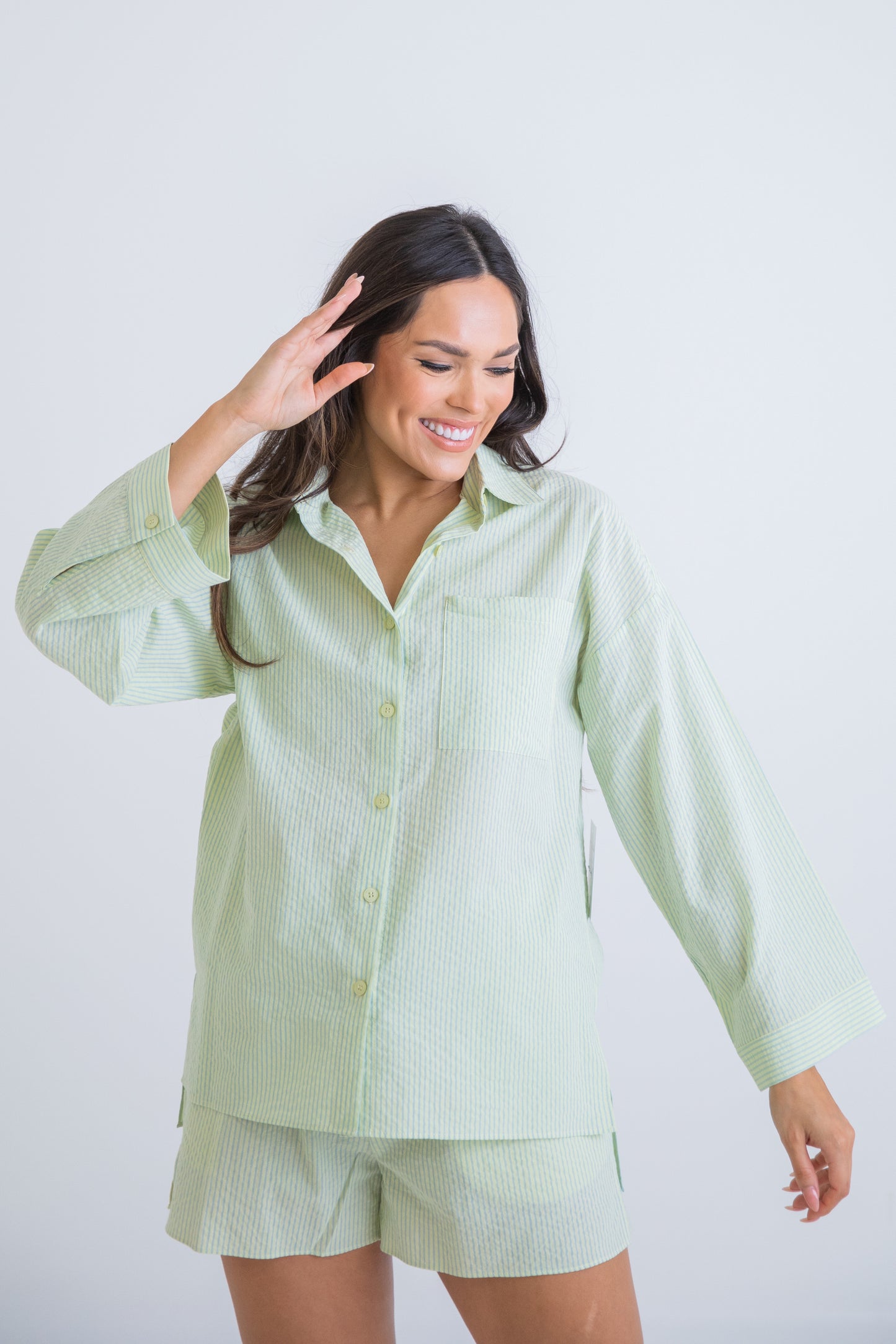 Stripe Seersucker Shorts