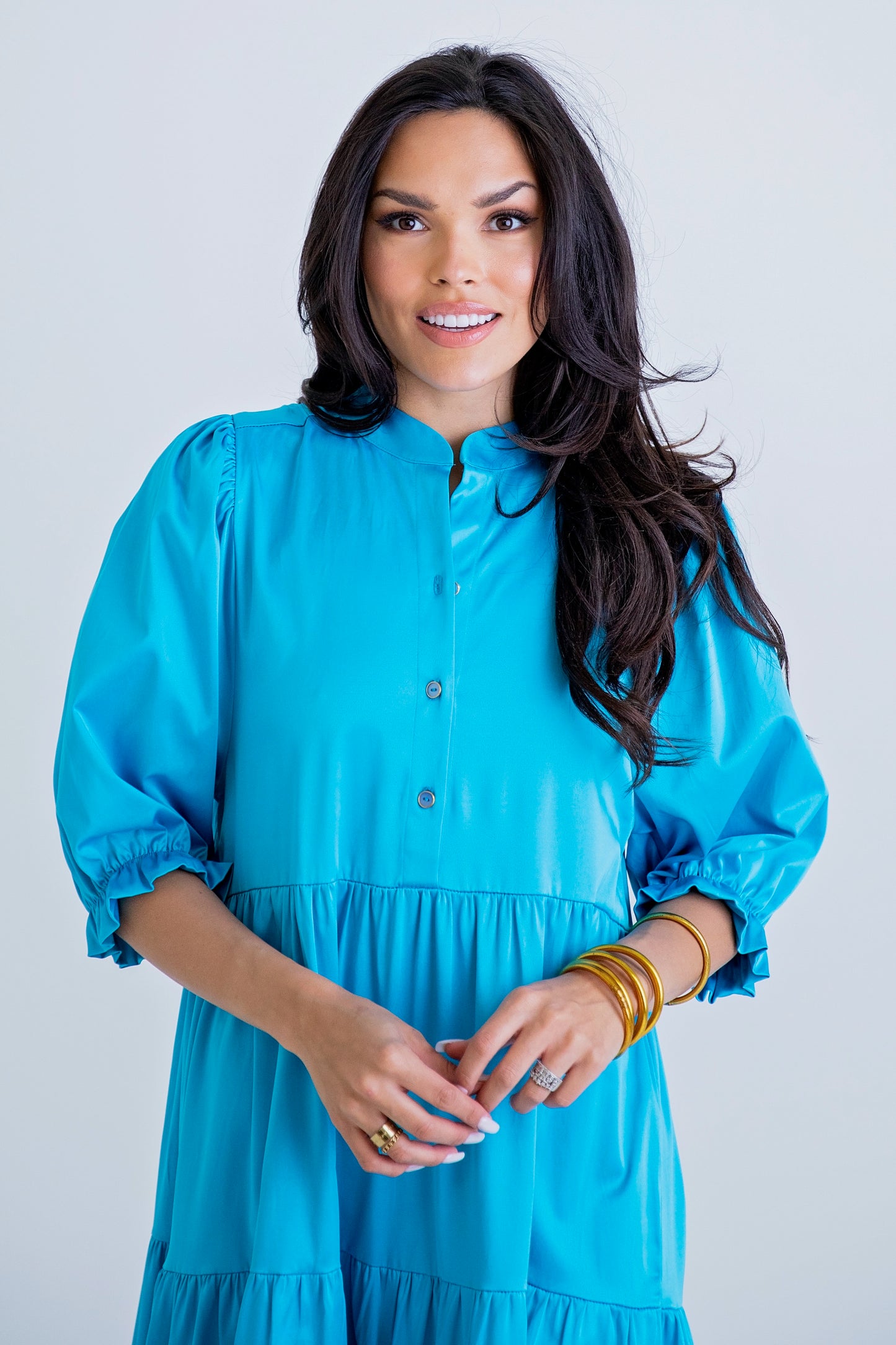 Deep Blue Sea Maxi Tiered Dress