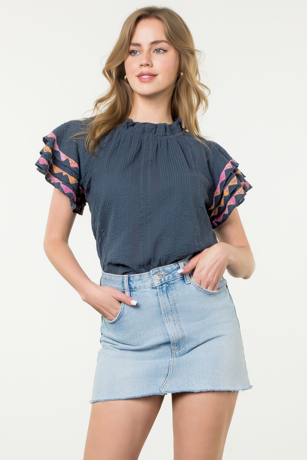 Sophia Ruffled Sleeve Top THML